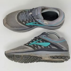 Brooks Revel Running Shoes Gray Teal Green Athletic size 9 1202491B037 Women